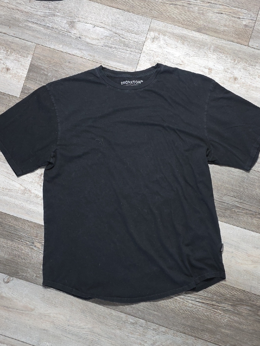 Bronxton Classic Black Crewneck 100% Cotton Tee Shirt Sz XL